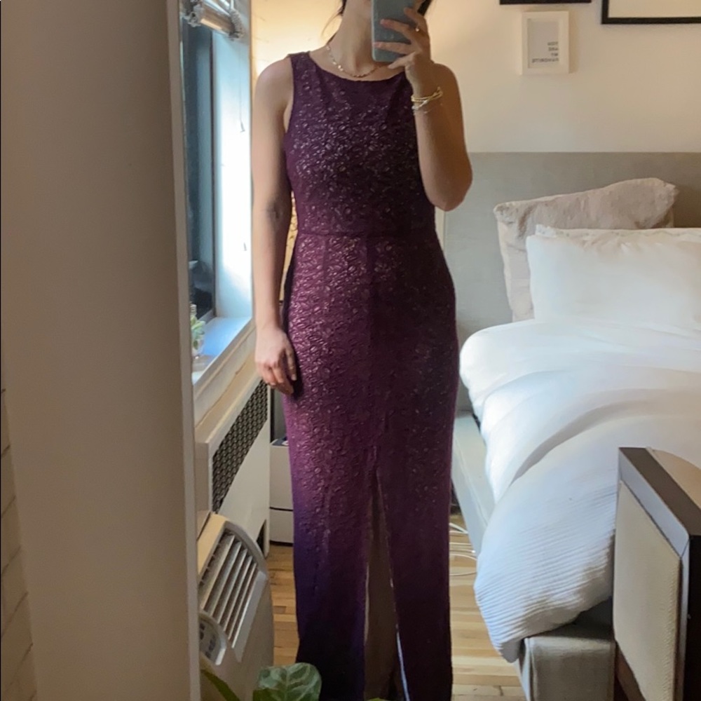 Alice & Olivia maroon lace dress!! Slit up front